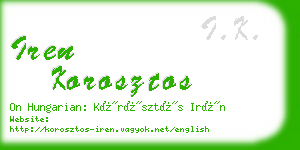 iren korosztos business card